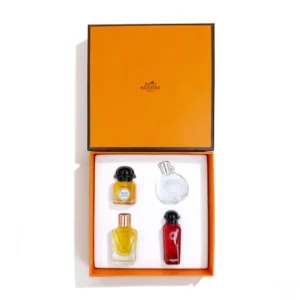 hermès silk scarf fragrance miniature four piece set