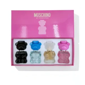 moschino pink box teddy bear mini 4 piece set